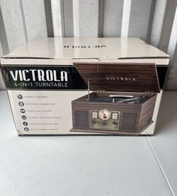 Victrola 6-in-1 Bluetooth Turntable Record Player CD Cassette Radio VTA-200B