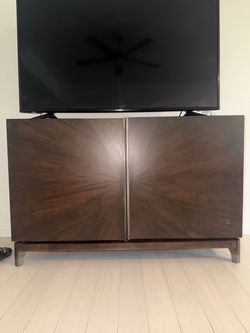 Modern Dark Brown Wood TV Stand / Storage Cabinet