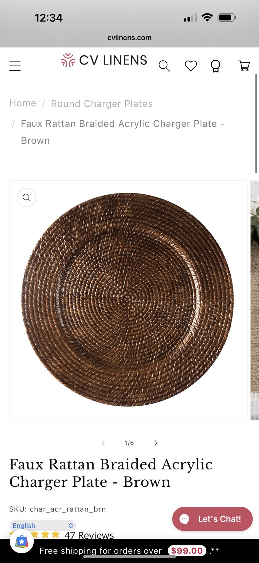 Qty 120 Faux Rattan Chargers