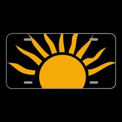 License Plate Novelty Car Front Sun Rays Abstract Sunlight Bright