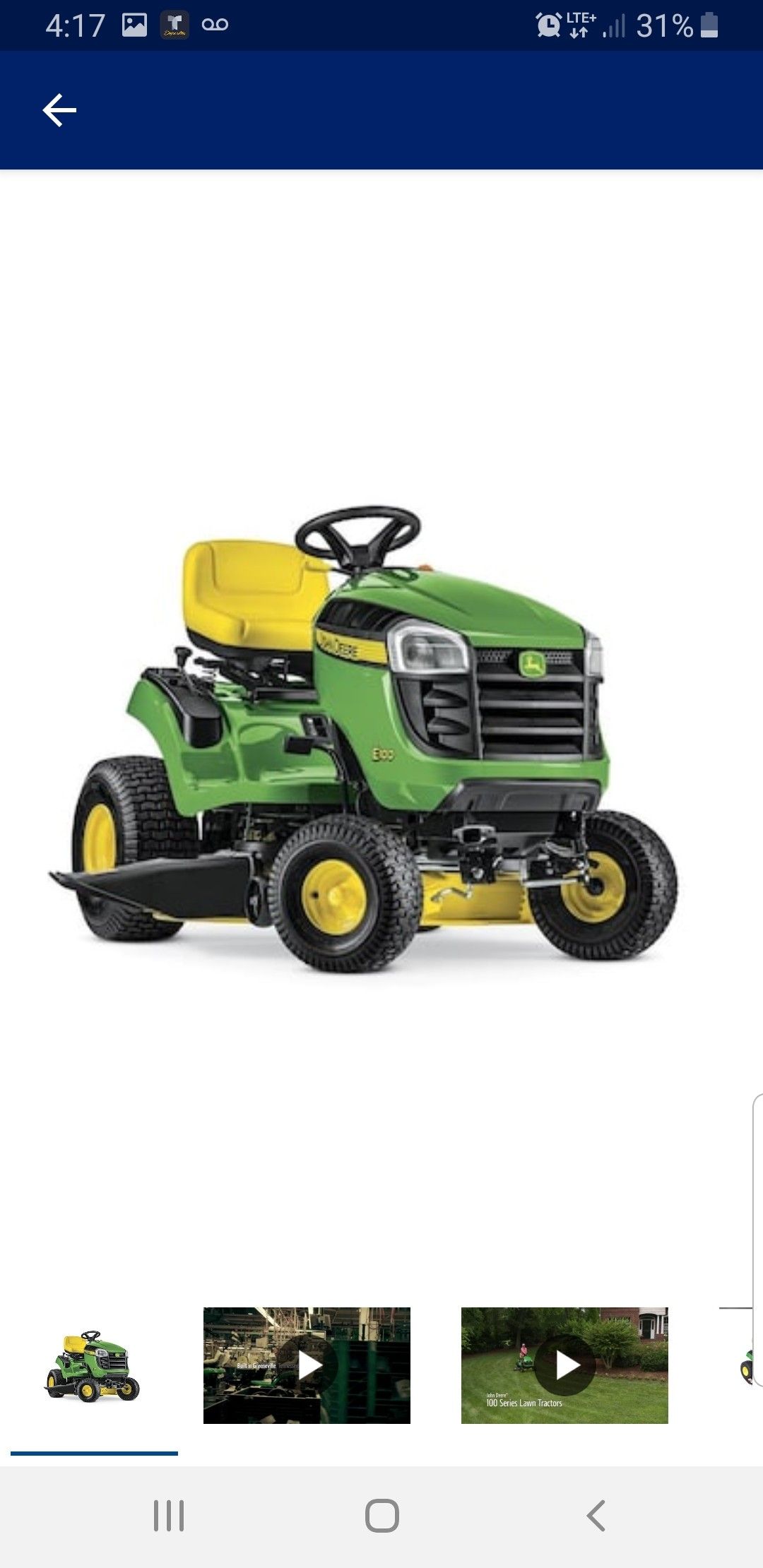 John deere E100 new