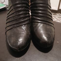 Women's Black Leather Boots 
