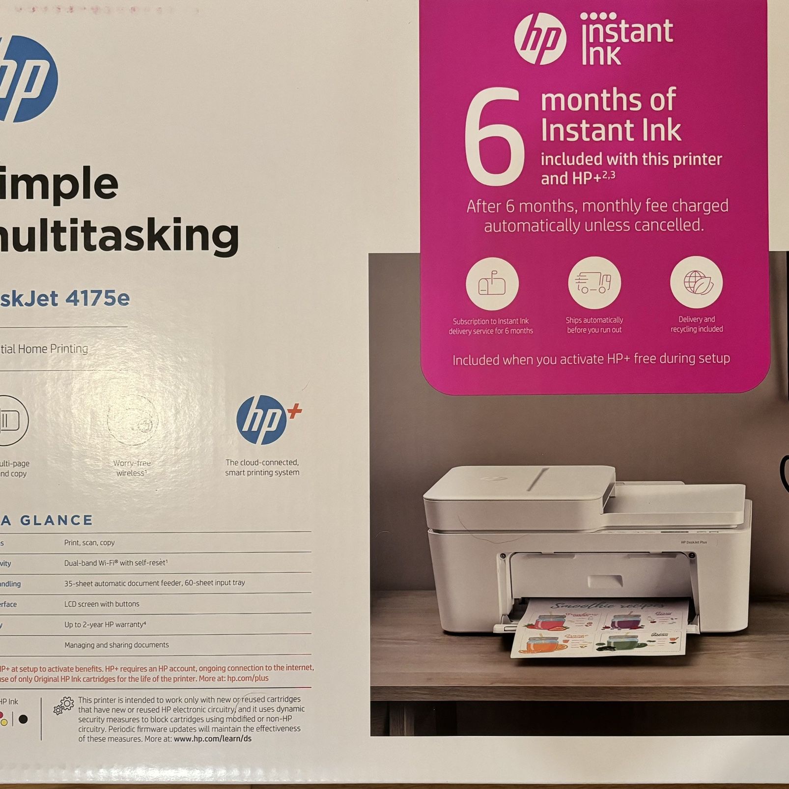 HP Desk Jet All In 1 With 6 Months Of Ink (NEW)