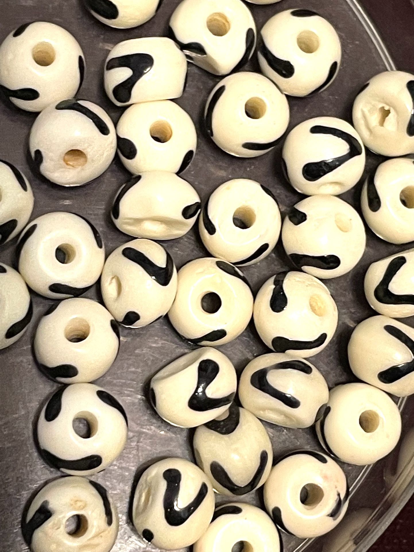 Lot Of 39 Yak Bone Donut Beads