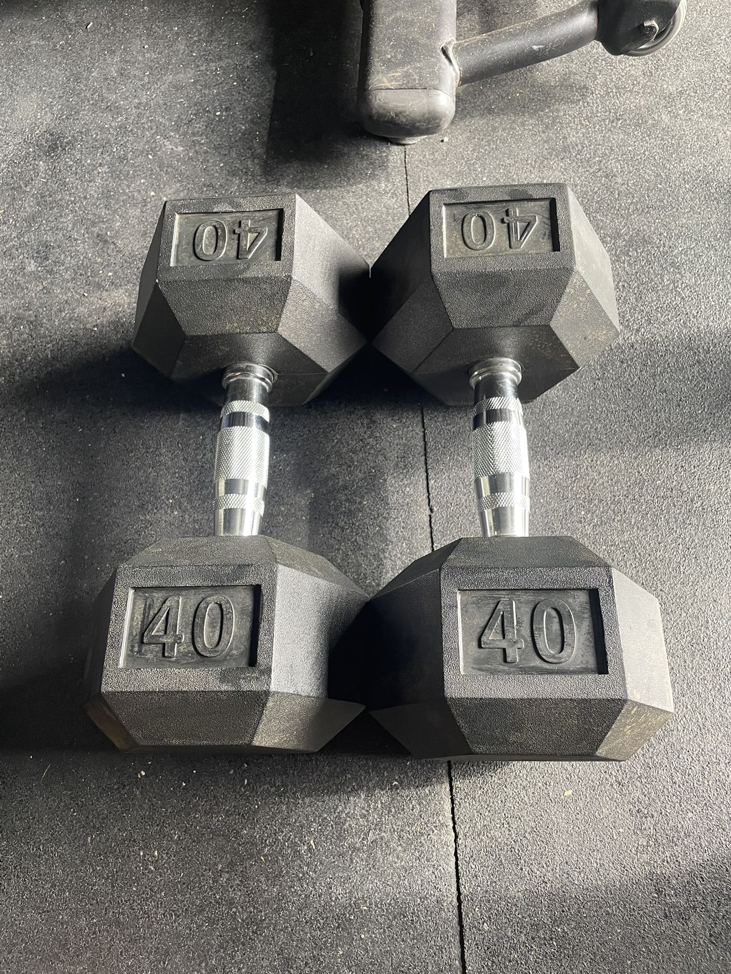40lbs Hex Rubber Dumbbell Weights…. Home Gym Fitness…