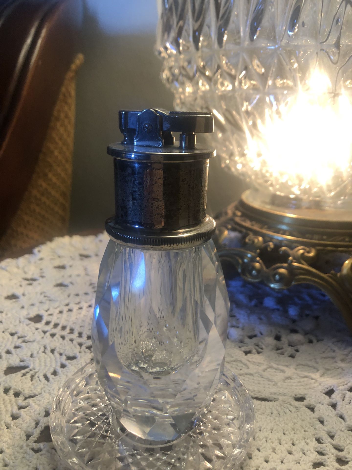 Vintage Crystal Table Lighter