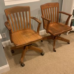 Oak Rolling Desk Chairs
