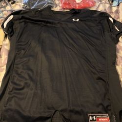Men’s big and tall, Underarmour brand, mesh football Jersey shirt, v-neck, 4xl, black, red, navy available . New With Tags 30 Each 