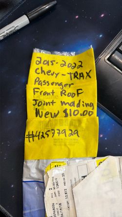 2015 2022 Chevy Trax, Passenger Font Roof Joint Molding