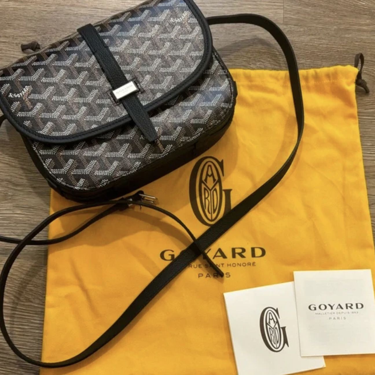 Black Goyard Crossbody Bag