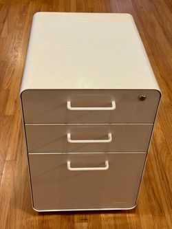 Poppin White 3-Drawer File Cabinets – SET OF 2