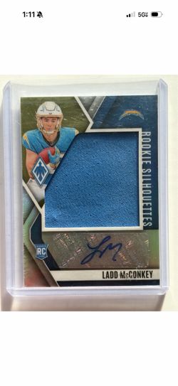 2024 Panini Phoenix Ladd McConkey Rookie Silhouettes RPA Auto /75 1st On Print