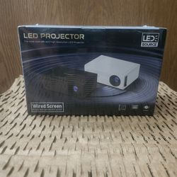 LED Projector 1080P Portable LED Projector Wired Screen