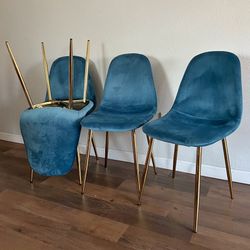 Blue Gold Velvet Dining Chairs