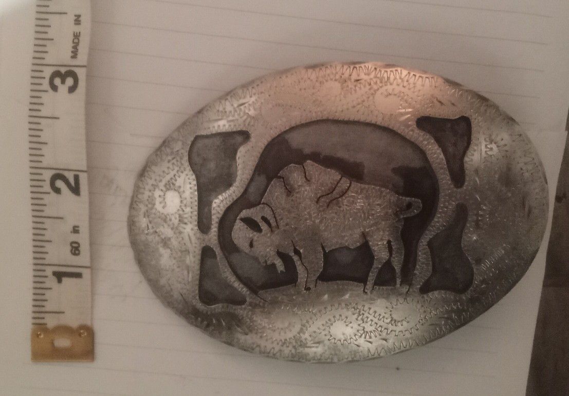 AUTHENTIC SILVER INDIAN BELT BUCKLE