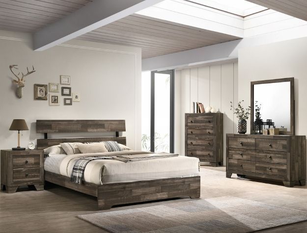 NEW Rustic Finish Low Profile BED ROOM SET 2 Colors ALL SIZES💥NO CREDIT NEEDED $10 Down