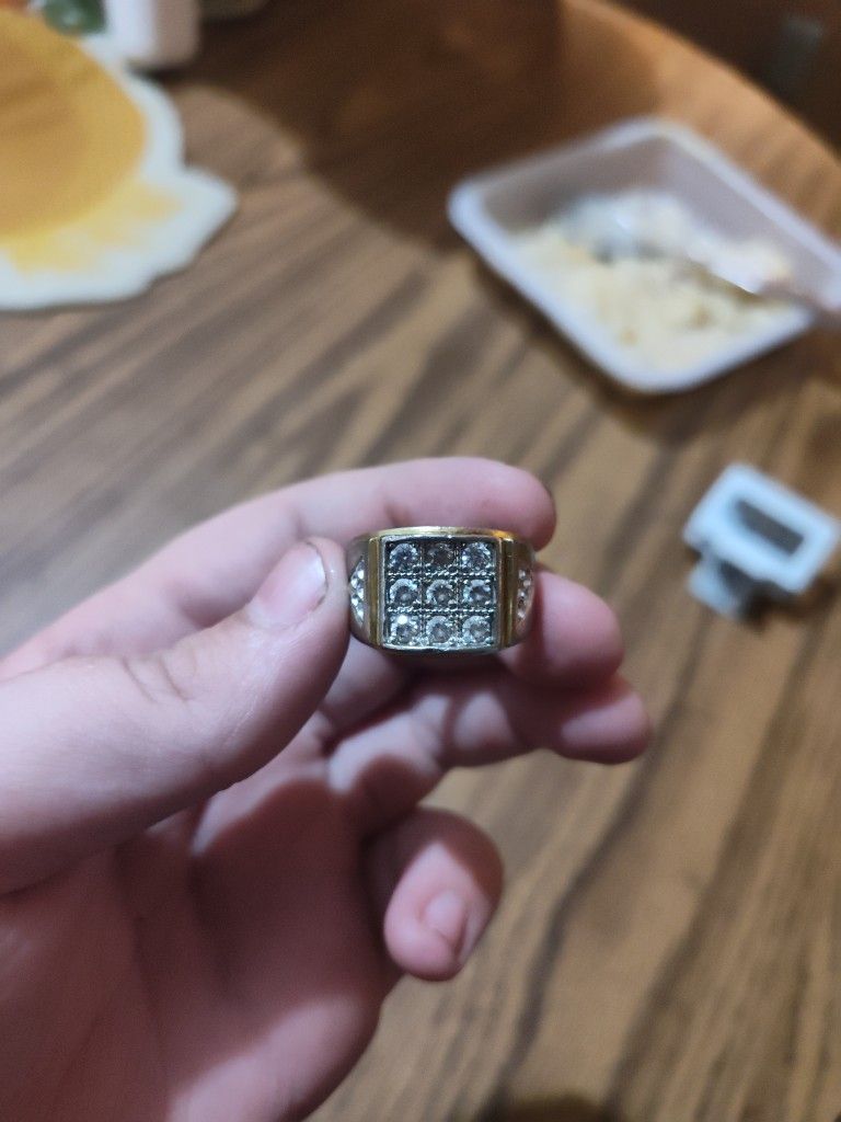 Gold Ring It Might Be Fake A Cross And A Metal Skull