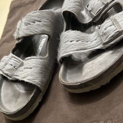 Rick Owens X Birkenstock 2018 Cow Hair Arizona Sandal (size 9 MENS ) USED W/DUST BAG