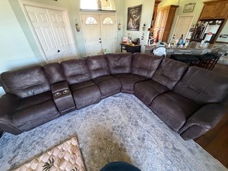 Large Brown Reclining Sectional Sofa