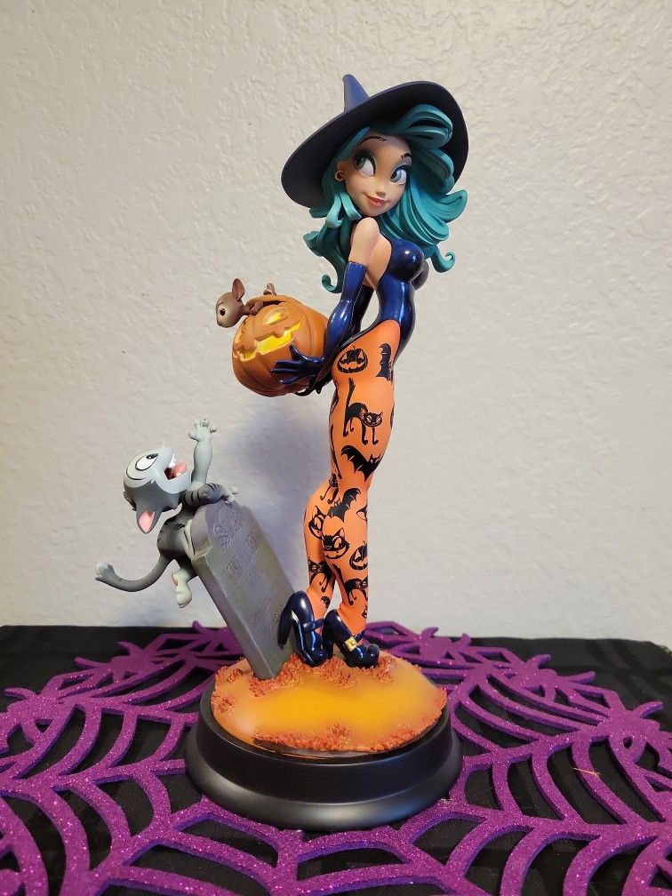 Chris Sanders Pumpkin Witch Statue Sideshow Halloween Sexy Pinup