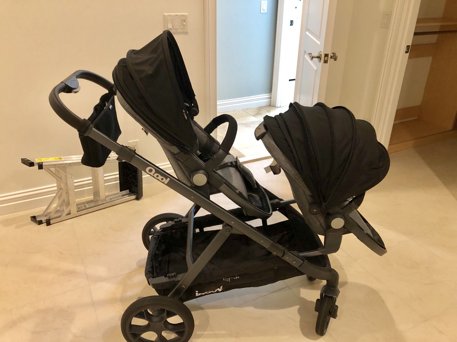 Joovy qool double twin or two baby convertible stroller