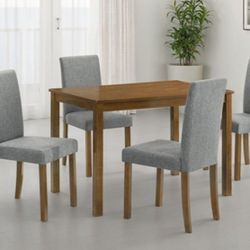 Brand New Oak & Grey 5pc Dining Table Set 