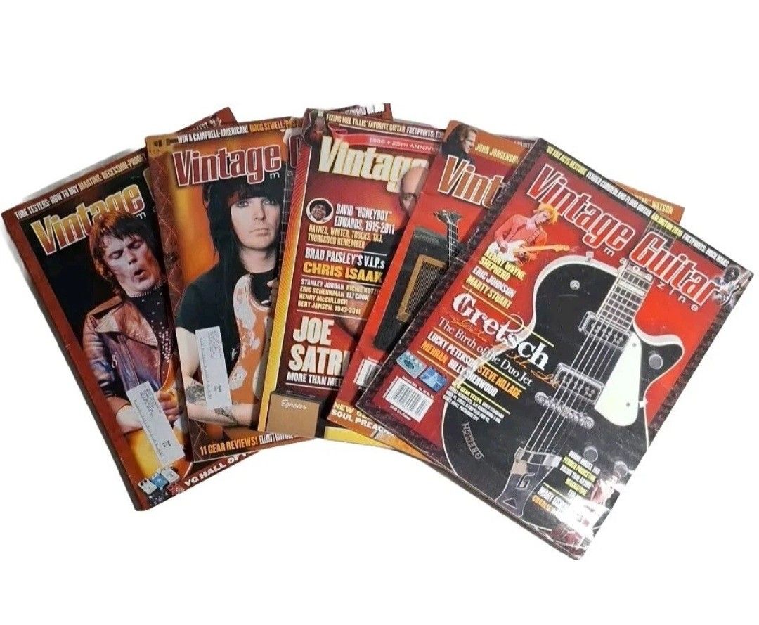 Vintage Guitar Magazine 2007 2009 2011 2012 Lot Of 5 Mick Mars Satrini Jay Geils