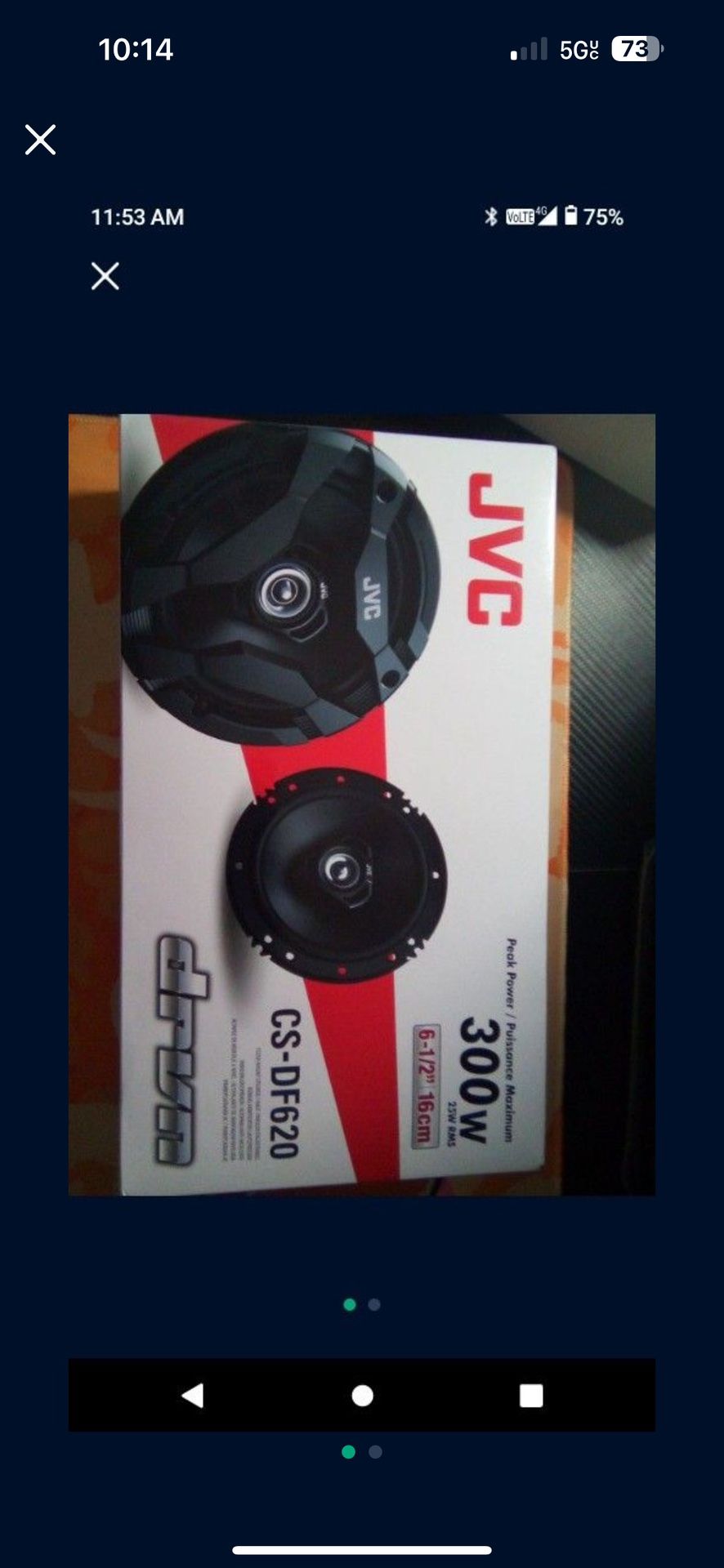 JVC Speakers 300 Watts 6- 1/2 Brand New Never Open Peak Power/ Puissance Maximum CS-DF620