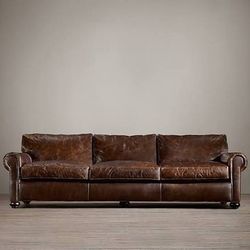 Restoration Hardware ORIGINAL LANCASTER LEATHER 3-CUSHION SOFA
