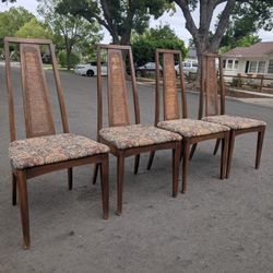 Set of 4 Vintage Mid Century Modern Walnut Chairs by Broyhill, "Emphasis", c1960s