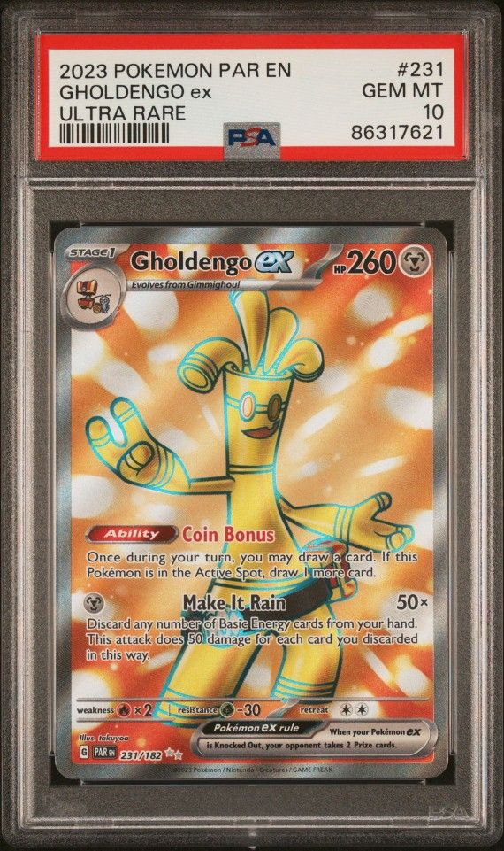 POKEMON CARD GHOLDENGO EX #231 PARADOX RIFT PSA 10