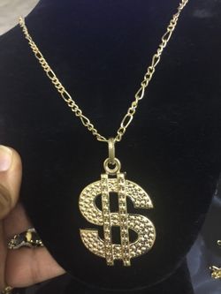 14k GOLD PLATED $ and chain $15