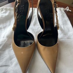 Versace Safety Pin Pointed Toe Heels