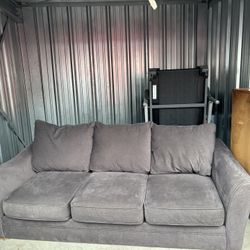 Plush Charcoal Gray Couch With