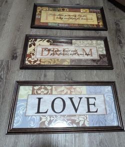 Decorative Framed Pictures (set of 3)