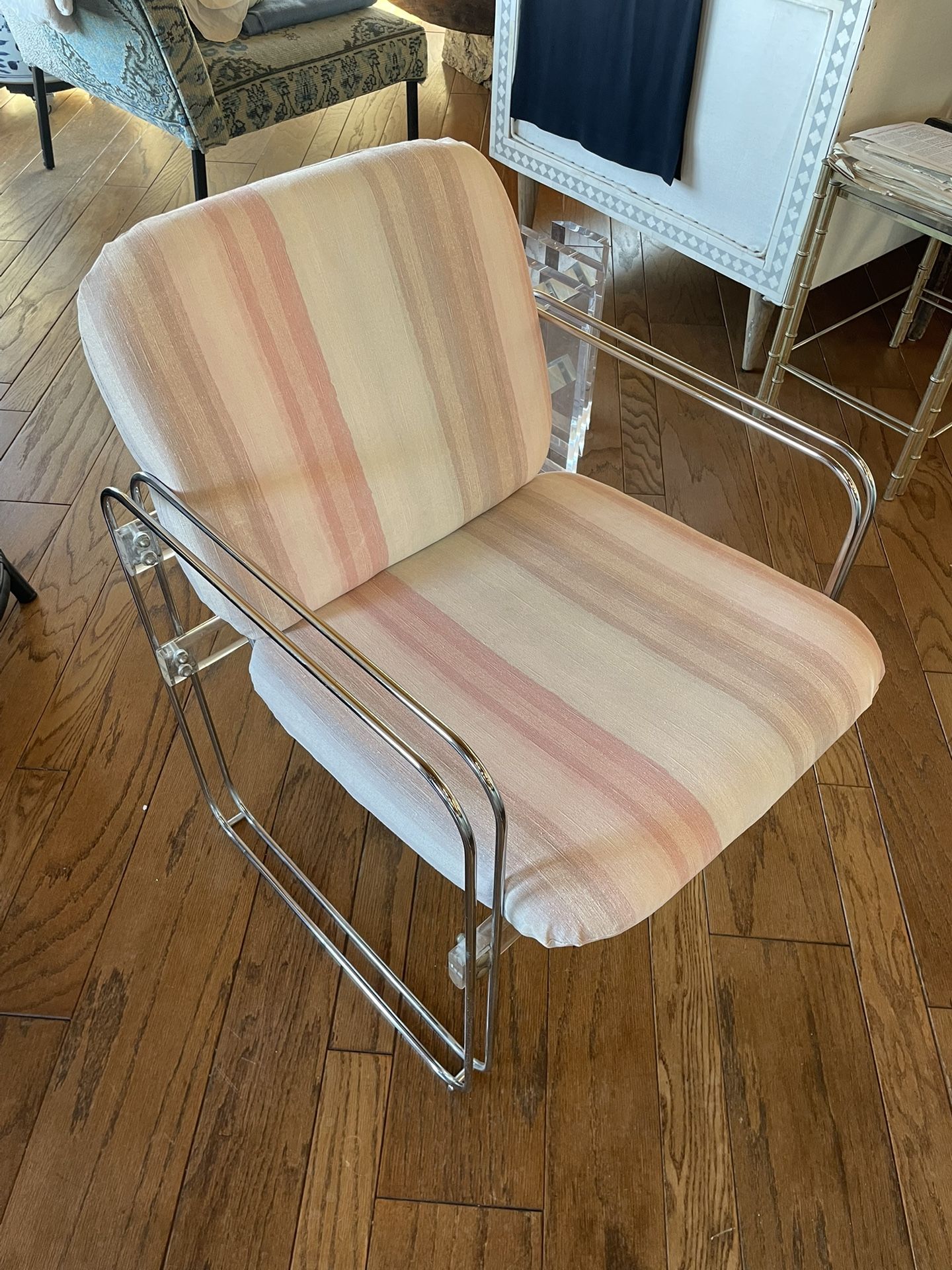 Rare Pair of Vintage Lucite Ramler-Style Cantilever Chairs