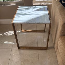 Marble End / side table With Golden frame 