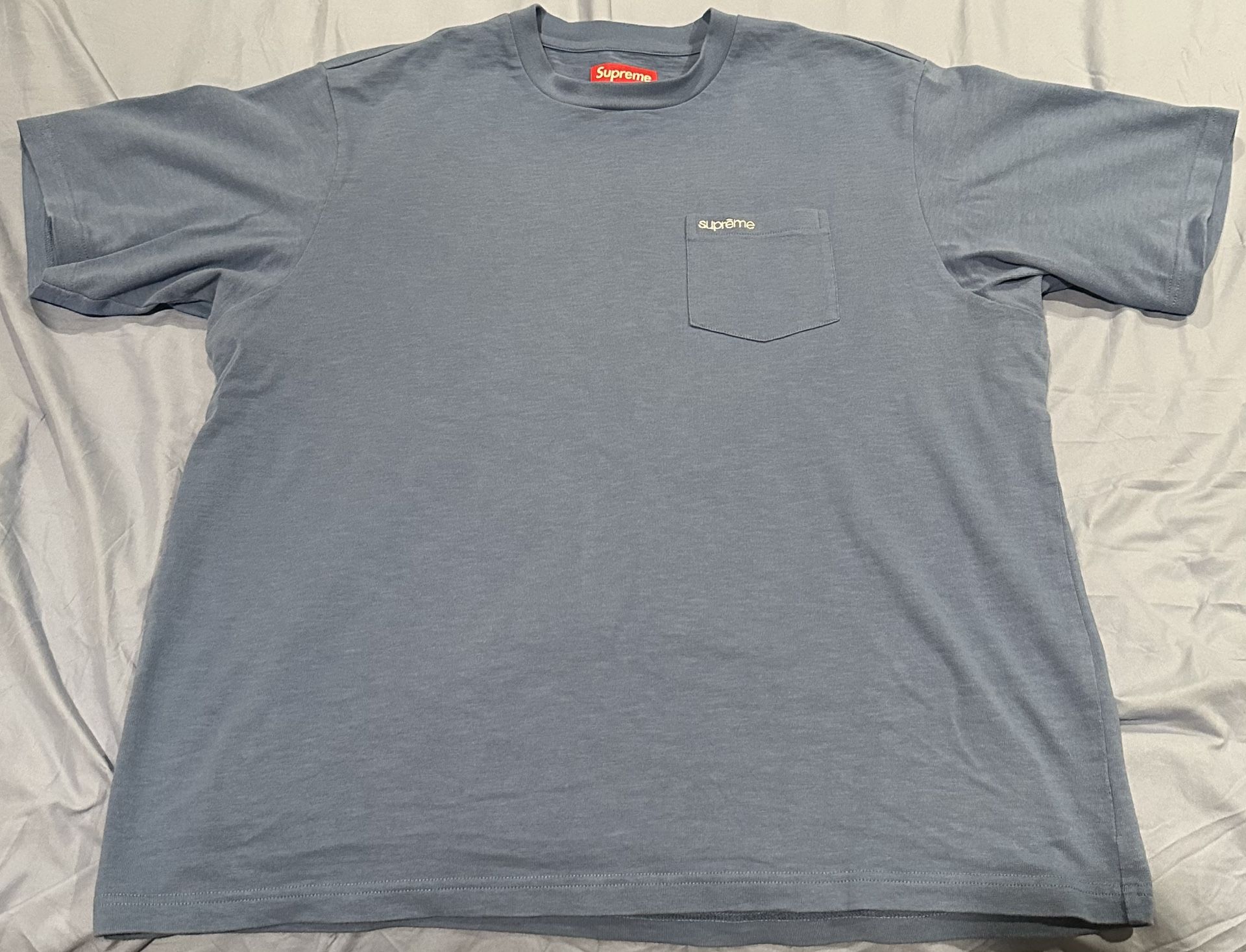 Supreme S/S Pocket Tee Light Blue Sz L