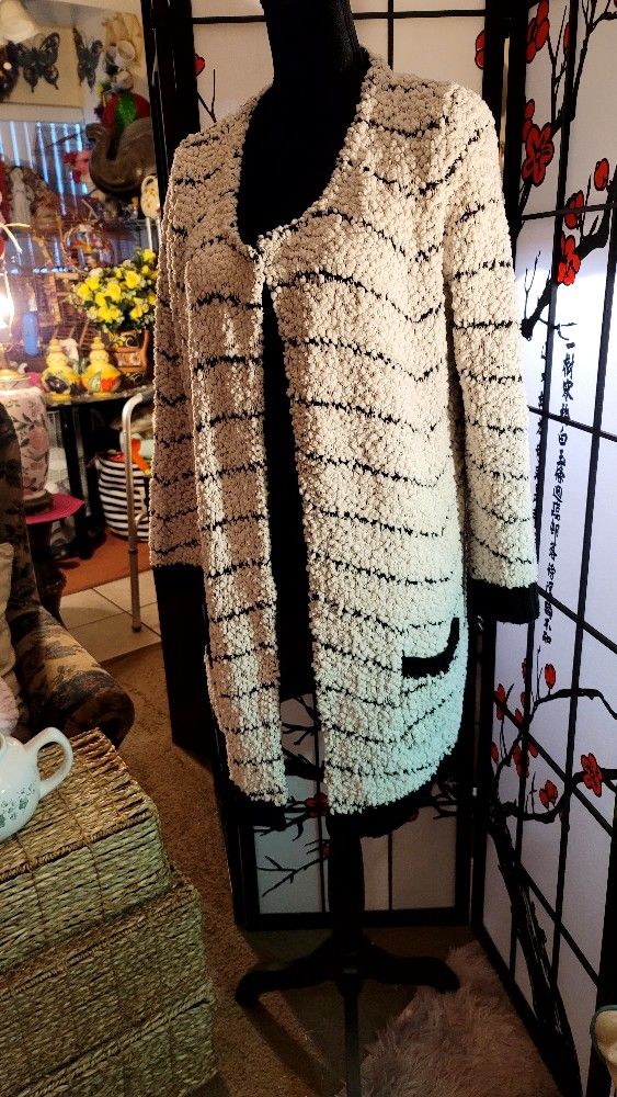 SOLITAIRE BUBBLE KNIT LONG CARDIGAN BY RAVI KHOSLA