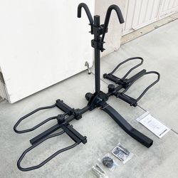 (NEW) $99 Heavy Duty 2-Bike Rack, Wobble Free Tilting Electric Bicycle Carrier 120lbs Capacity, 2” Hitch
