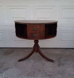 Vintage Mahogany Drum Table