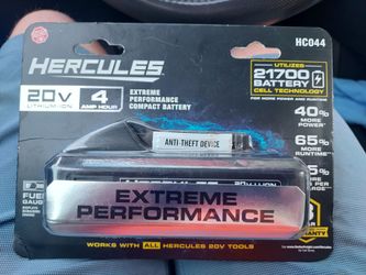 Hercules 20V 4amp hr extreme performance battery