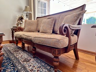 Custom Natural Hardwood Luxury 3-Piece Living Room Furniture Set 