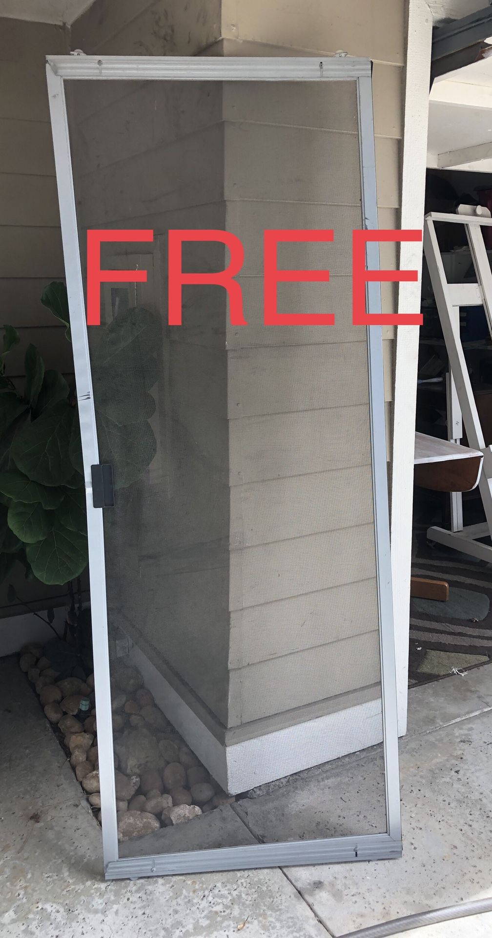 ROLLING SCREEN DOOR - Slightly crunched frame - Screen is in good condition - 79x30 - SDSU area