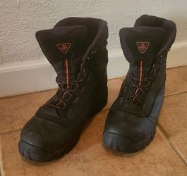 RefrigiWear PolarForce Men's Black Leather Work Boot Steel Toe Waterproof Sz 11.5 M