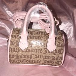 JUICY COUTURE Mini Brown Dusty Pink Satchel 