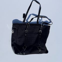 Coach Black Signature Tote Shoulder Bag