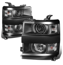 New Pair Projector Headlights 2015-2019 Chevy Silverado 2500 3500 HD headlamp