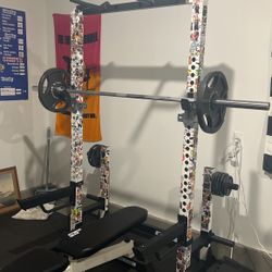 Squat And Bench Rack With Weights