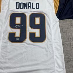 Aaron Donald Autographed/Signed Custom Jersey - Metabilia Coa - LA Rams
